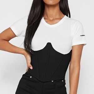 Manier De VOIR CORSET UNDERBUST T SHIRT - BLACK